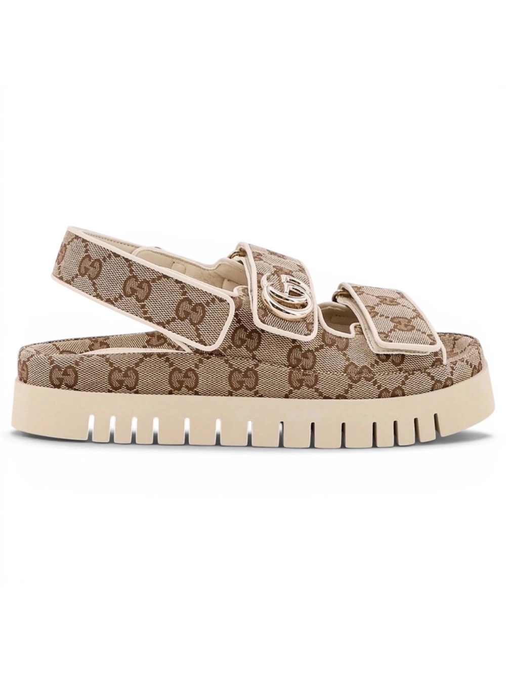 GUCCI Marmont GG logo supreme double strap platform sandals